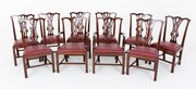 Wonderful Set Of 10 Mahogany Chippendale Style Dining Chairs