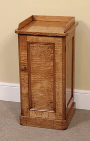 19thc. Bedside Cupboard In Hungarian Ash