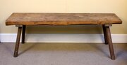 19thc. Deal & Elm Pig Table Or Stool With Solid Top