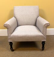 19thc Upholstered Armchair