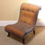 19thc. Walnut Slipper Nursing Chair