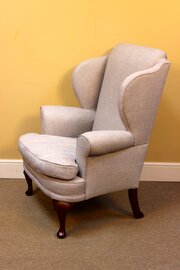 19thc. Walnut Wing Armchair