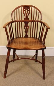 19thc. Yew & Fruitwood Windsor Chair