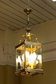 20thc. Square Brass Lantern