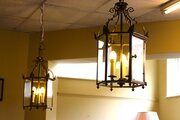 A Pair Of Early 20thc. Hexagonal Brass Lanterns