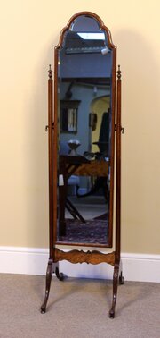 Early 20thc. Walnut Cheval Mirror