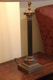 Edwardian Corinthian Column Brass Lamp