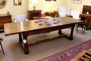 Late 19thc. Elm Three Plank Refectory Table