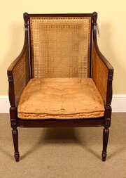 Late 19thc Mahogany Bergere Chair 