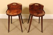 Pair Of Late 19thc Yew Wood Butler’s Cutlery & Plate Table