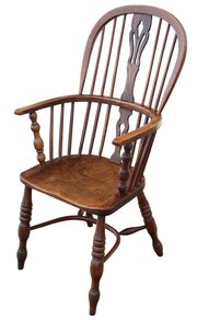 Antique 19th C. Ash & Elm Windsor Carver Chair