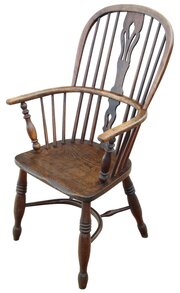  Antique 19th Century Ash & Elm Windsor Armchair