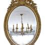 Antique 19th Century Large Oval Gilt Wall Mirror