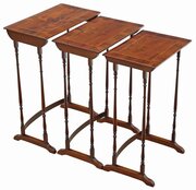 Antique 19th Century Mahogany Nest Of 3 Tables