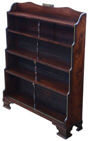 Antique 19th Century Rosewood Waterfall Bookcase