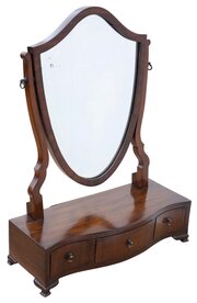 Antique 19th Century Shield-Shaped Table Mirror 