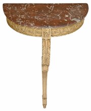 Antique C1900 Small Gilt And Marble Console Table