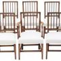 Antique Set of 6 (5 plus 1) Elm Dining Chairs