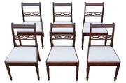 Antique Set Of 6 Georgian Mahogany Dining Chairs