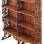 Antique c.1900 Oak Fret-Cut Waterfall Bookcase 