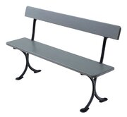 Antique C.1900 Painted Pitch Pine & Iron Bench 