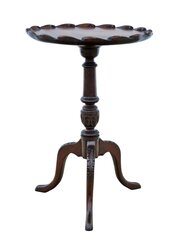 Antique C.1910 Carved Mahogany Wine Table 