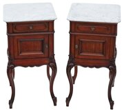 Antique C.1920 Pair Of  Mahogany Bedside Tables