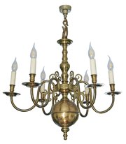 Large Quality Vintage Retro Brass Chandelier