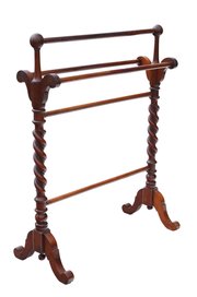 Mahogany Towel Rail Stand Victorian 19th Century