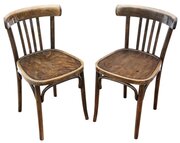Retro Pair Of Bentwood Bistro Kitchen Dining Chair
