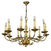 Vintage Retro Large Quality Brass Chandelier