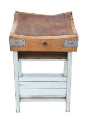 Vintage C.1950 Butcher’s Block On Stand – Table