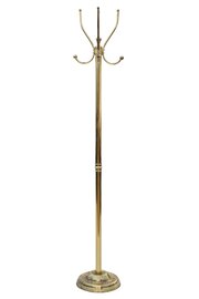 Vintage C.1950 Polished Brass Metal Coat Stand