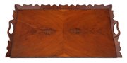 Vintage Figured Walnut Oval Serving Tea Tray