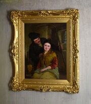 Fine Irish Genre Oil Painting By Howard Helmick