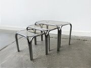 MidCentury chrome and smoked glass nesting tables