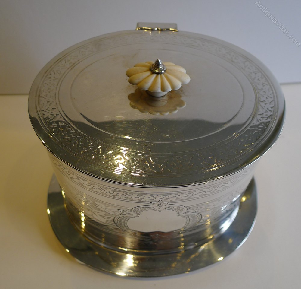 Antiques Atlas Antique English Silver Plated Biscuit Box C.1880