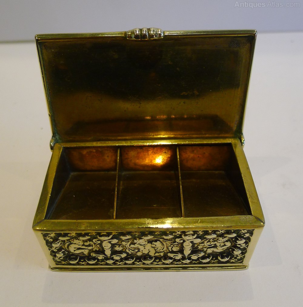 Antiques Atlas Antique Figural Brass Triple Postage Stamp Box