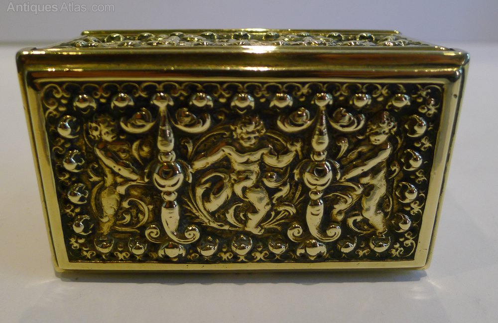 Antiques Atlas Antique Figural Brass Triple Postage Stamp Box