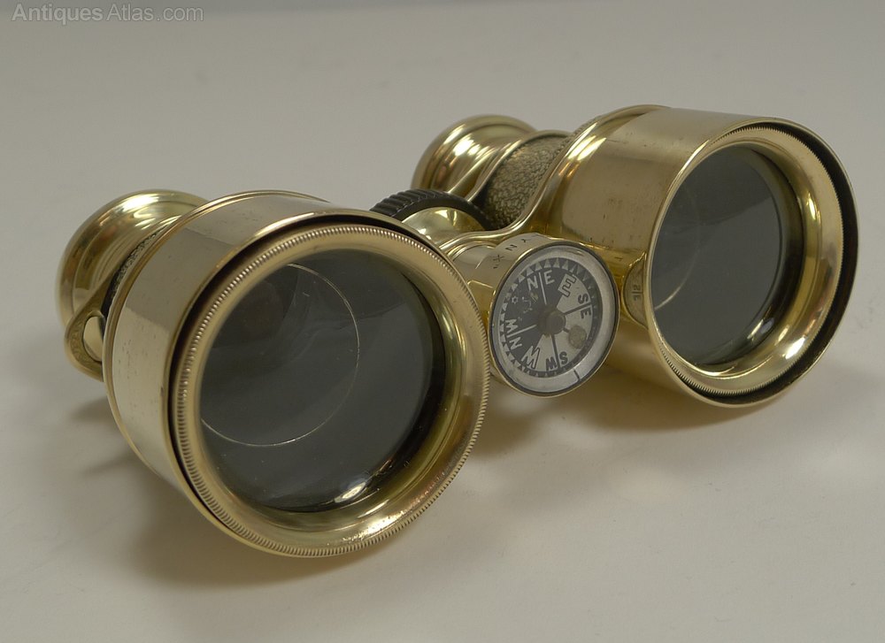 Antiques Atlas Binoculars By Lawrence And Mayo With Compass