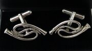 Hermes Paris - Vintage Equestrian Whips Silver Cufflinks