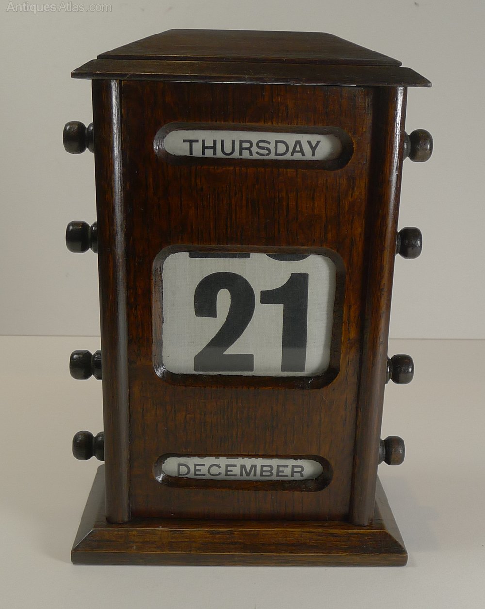 Antiques Atlas Large Antique English Oak Perpetual Desk Calendar