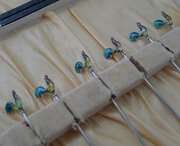 Six Solid Sterling Silver & Enamel Cocktail Sticks