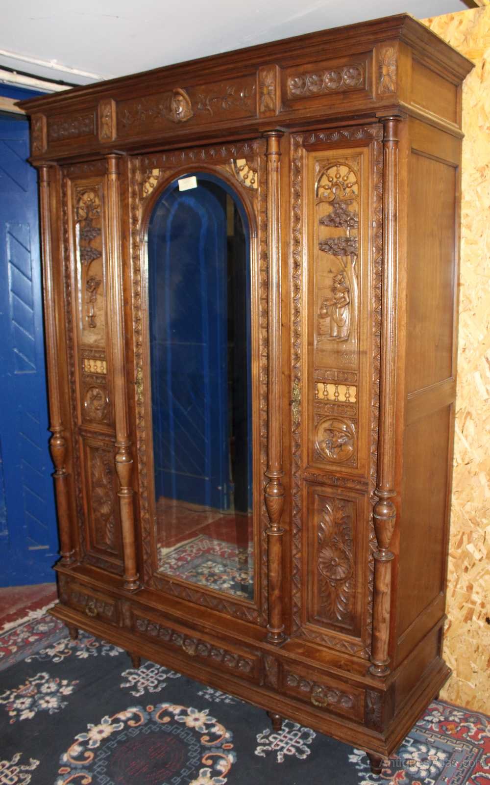 Ornately Carved Breton Walnut Armoire Antiques Atlas
