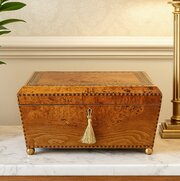 Antique Georgian Burr Elm Veneered Workbox- C.1820