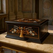 Antique Italian Ebony Jewellery Box – 19th Century