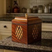 Georgian Tea Caddy With Inlaid Marquetry - C. 1800