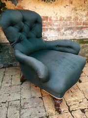Victorian Walnut Gillow iron back armchair
