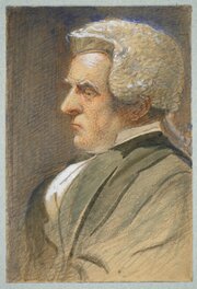 James Smetham Watercolour - In Court Of Probate