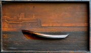 Carved Victorian Folk Art Fishing Boat 
